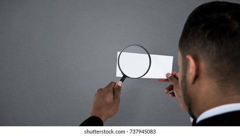 Rear View Man Holding Magnifying Glass Stock Photo 737945083 | Shutterstock