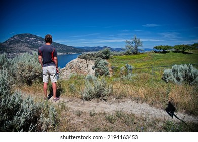 Rear View Of The Mature Man Walking In Nature