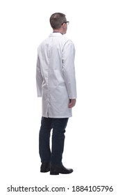 Rear View Of Medical Doctor, Full Length Portrait