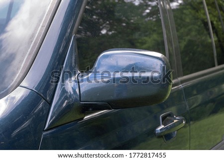 rear view mirror of the car