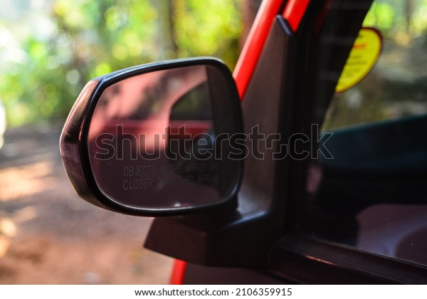 Rear view mirror of a
car