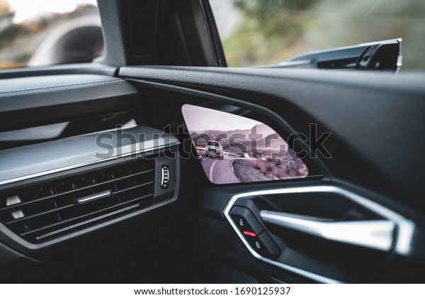 rear view mirror of\
electric vehicle