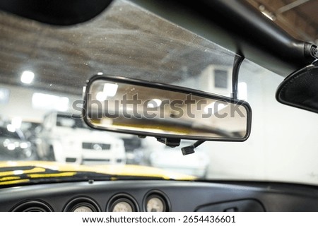 Rear view mirror inside a car