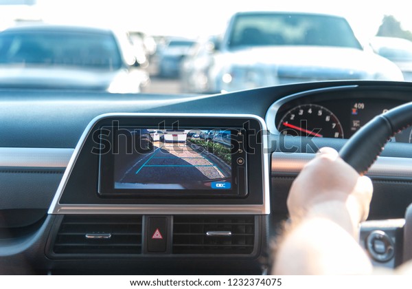 Rear\
View Monitor for car reverse system. Rear area image showing to\
driver by video camera at rear area to help for parking and prevent\
accident. Automotive safety technology\
equipment.