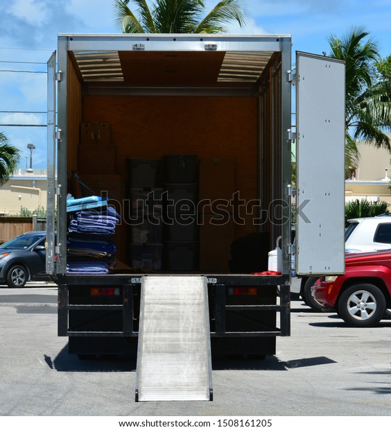 Rear View Moving Truck Back Doors Stock Photo Edit Now