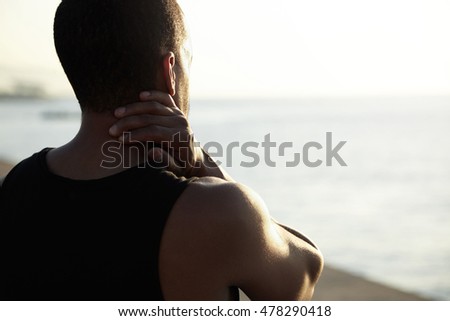 Similar – Image, Stock Photo Sunset over sea