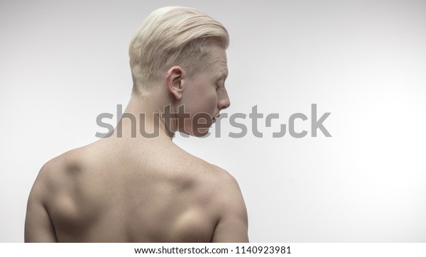Rear View Perfect Fit Man Blonde Stock Photo Edit Now 1140923981
