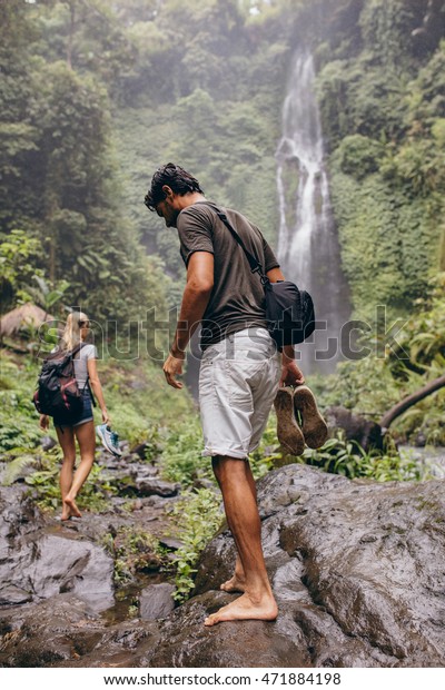 Rear View Shot Young Couple Walking Stock Photo Edit Now 471884198