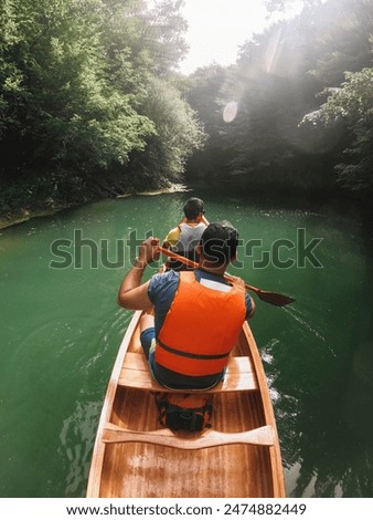 Similar – Image, Stock Photo Canoe break Nature