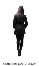 Rear view of a woman walking