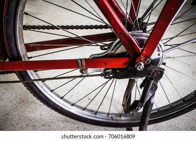 Rear wheel of the vintage bicycle - Shutterstock ID 706016809