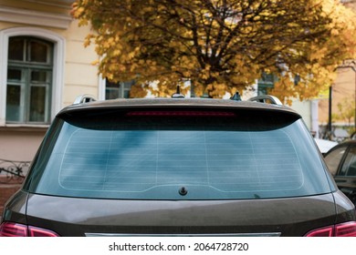 Rear Window Car Stickers Mock Up Car Vinyl Decal Outdoors Autumn