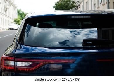 Rear Window Mockup Outdoors, Vinyl Car Sticker Mockup                             