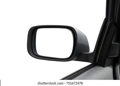 Rearview Mirror On White Background