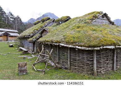 Rebuild Historic House In Norway With Grass On Roof, Stone Age