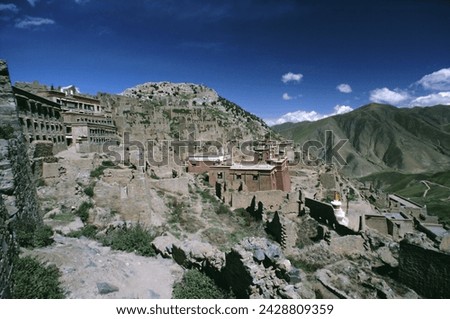 Rebuilding, ganden monastery, tibet, china, asia