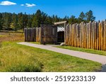 Rebuilt Replica of Historic Gordon Stockade, Custer State Park, South Dakota, USA