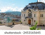 The rebuilt Royal Riding Hall Kiralyi lovarda at Buda Castle.