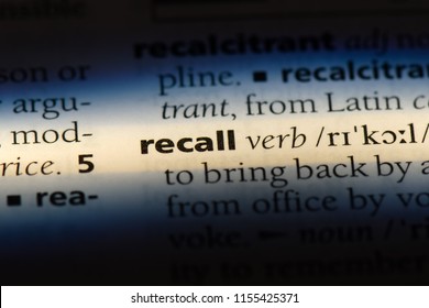 Recall Word In A Dictionary. Recall Concept.