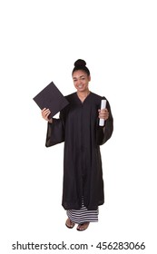 Recent College Graduate In A Cap And Gown