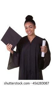 Recent College Graduate In A Cap And Gown