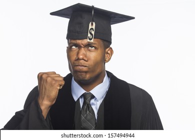 Recent college graduate upset about tuition debt, horizontal