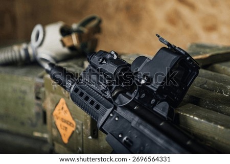 recent weapon with customizable attachments, advanced rifle featuring tactical accessories