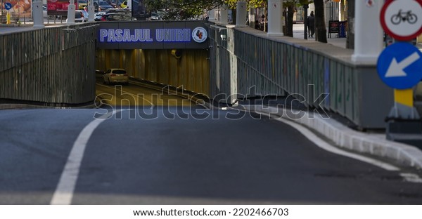 The recently renovated Unirii Passage,\
Bucharest, Romania. photo taken in September\
2022.