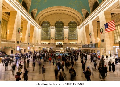 It Is Recently Taken In Grand Central Station In New York During Christmas Time. 