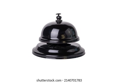 Reception Bell Isolated On White Background. Services Provision In Hotel, Stores, Cafes. Way To Alert Staff. High Quality Photo