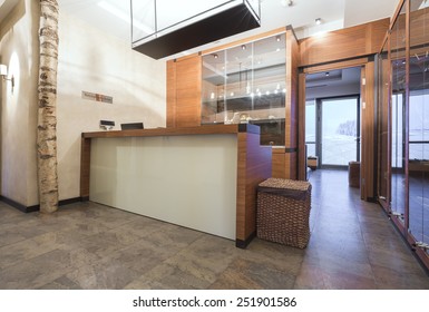 Reception Desk In Fitness Center
