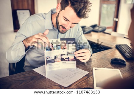 Receptionist working at the front desk