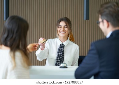Receptionist working in a hotel
