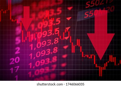 recession economy stock crash red market trade war economic world financial / business and stock crisis and markets down because of pandemic coronavirus COVID-2019 or relationship usa china