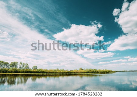 Similar – Image, Stock Photo Rechytsa, Gomel Region, Belarus. Aerial View Of Dnieper River. Sky Above Green Meadow And River Landscape. Top View Of European Nature From High Attitude In Summer. Bird’s Eye View