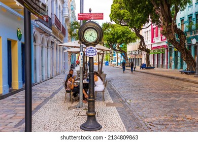 Recife - Pernambuco - Brasil - NOV 17 2021: Bom Jesus Street Clock