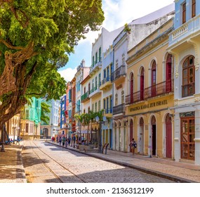 Recife - Pernambuco - Brasil - NOV 17 2021: Partial View Of Bom Jesus Street