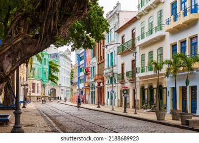 Recife - Pernambuco - Brasil - NOV 20 2021: Partial View Of The Jewish Street