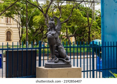 Recife - Pernambuco - Brasil - NOV 20 2021: Partial View Sculpture Of Chimera III