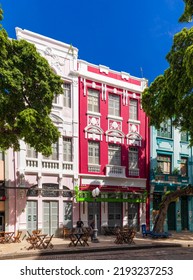 Recife - Pernambuco - Brasil - NOV 20 2021: Houses On Bom Jesus Street