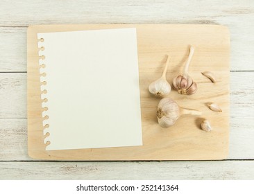 Recipe Paper On White Wooden Table.