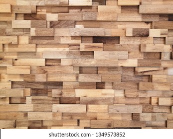 Reclaimed Timber For A Modern Look.Reclaimed Wood Wall Paneling Texture Background.Layered Wood Plank Wall Decoration.