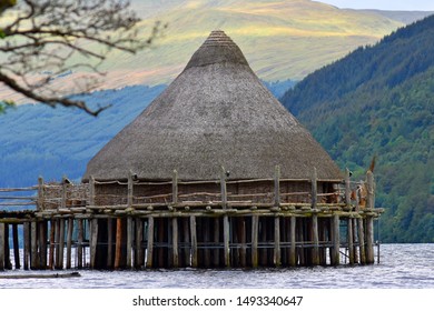 Reconstructed Iron Age Crannog In Perthshire Scotland