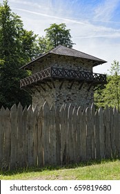 Reconstructed Roman Limes And Watchtower Near Former Castle Zugmantel