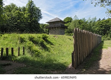 Reconstructed Roman Limes And Watchtower Near Former Castle Zugmantel