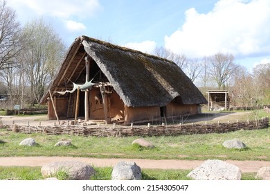 Reconstruction Of A Neolithic Post Built House Of The Megalithic Culture