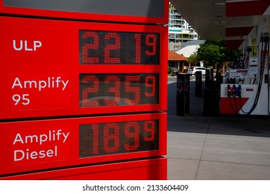 Record High Fuel Prices In Gas Station