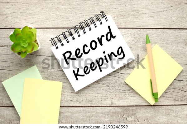 record keeping a lot of stickers and
text on a notepad. business concept. education
concept.