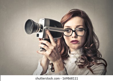 Recording Girl - Powered by Shutterstock