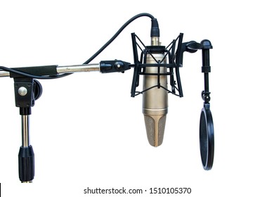 Recording Microphone Studio Isolated On A White Background